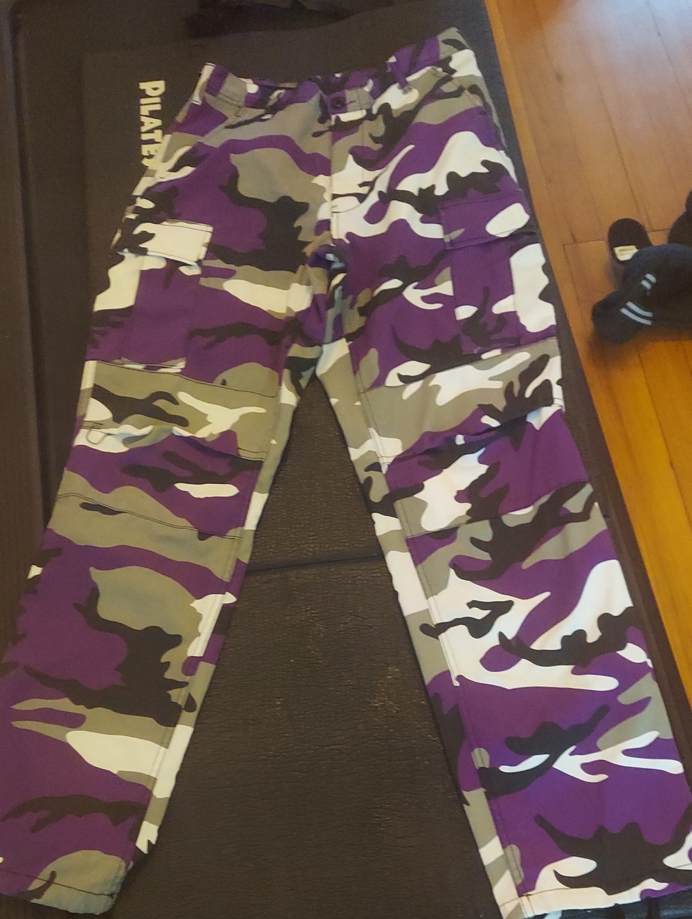 Purple Camo Cargo Pants - Durable Pocketed Bottoms